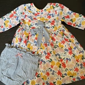 NWOT Girls' Lucy Floral Dress & Bloomers Set - Baby In Multi size 6-12
